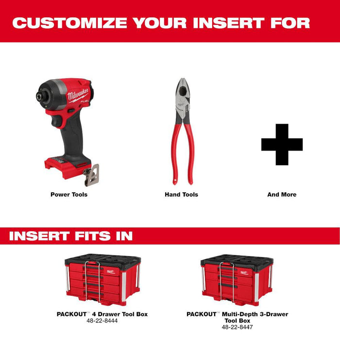 Milwaukee 48-22-8453 Low-Profile Customizable Foam Insert for PACKOUT Drawer Tool Boxes