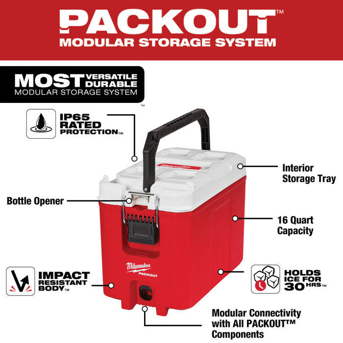 Milwaukee 48-22-8460 PACKOUT 16QT Compact Cooler - My Tool Store