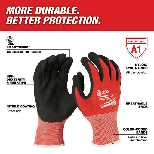 Milwaukee 48-22-8900B 12PK Cut 1 Dipped Gloves – S [A1] - My Tool Store