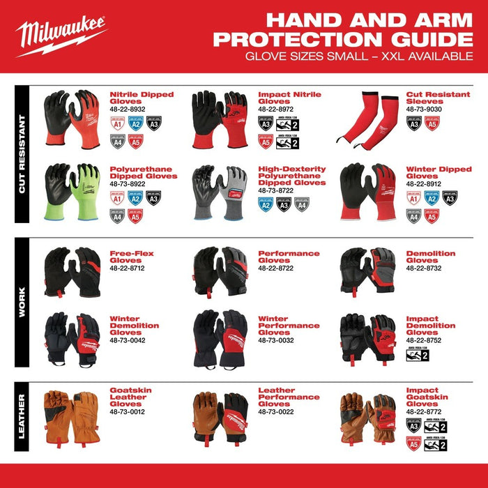 Milwaukee 48-22-8933B 12PK Cut 3 Dipped Gloves – XL [A3]