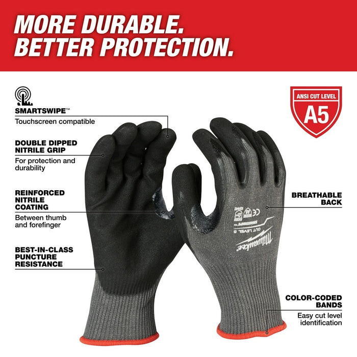 Milwaukee  48-22-8953 Cut 5 Dipped Gloves - XL