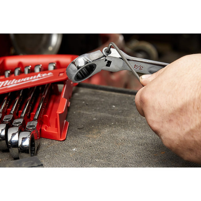 Milwaukee 48-22-9429 7pc Flex Head Ratcheting Wrench Set - SAE