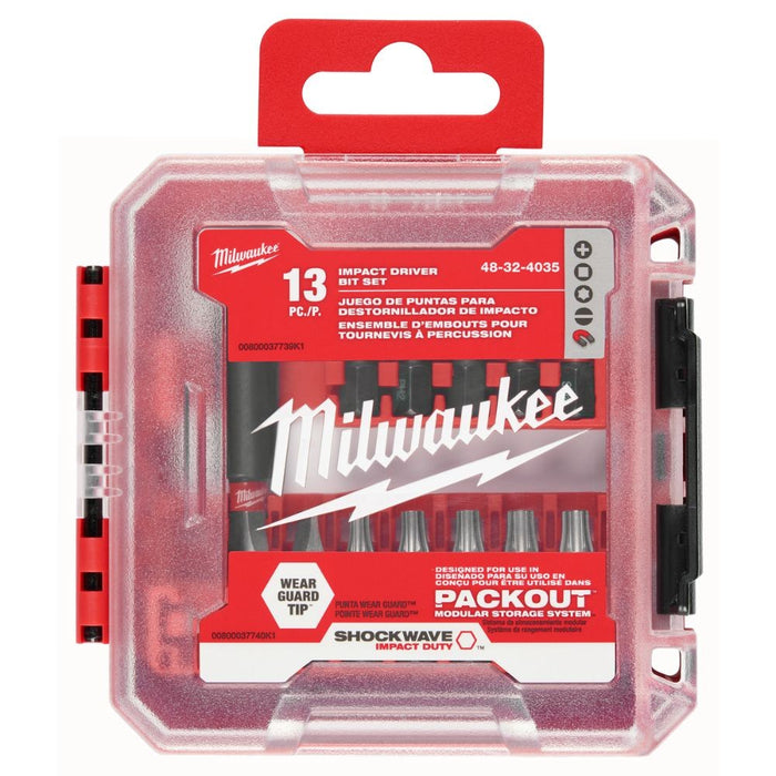 Milwaukee 48-32-4035 Shockwave Impact Duty Driver Bit Set - 13PC - My Tool Store