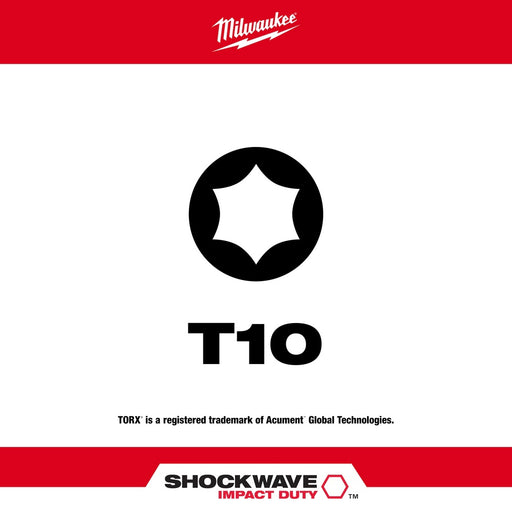 Milwaukee 48-32-4482 Shockwave 2" Power Bit Torx T10 - My Tool Store