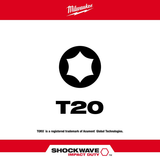 Milwaukee 48-32-4578 Shockwave 3.5" T20 5PK - My Tool Store