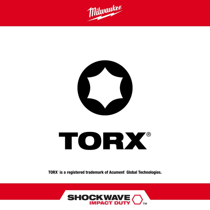 Milwaukee 48-32-4615 Shockwave™ 7 Piece Torx 1” Insert Bit Set