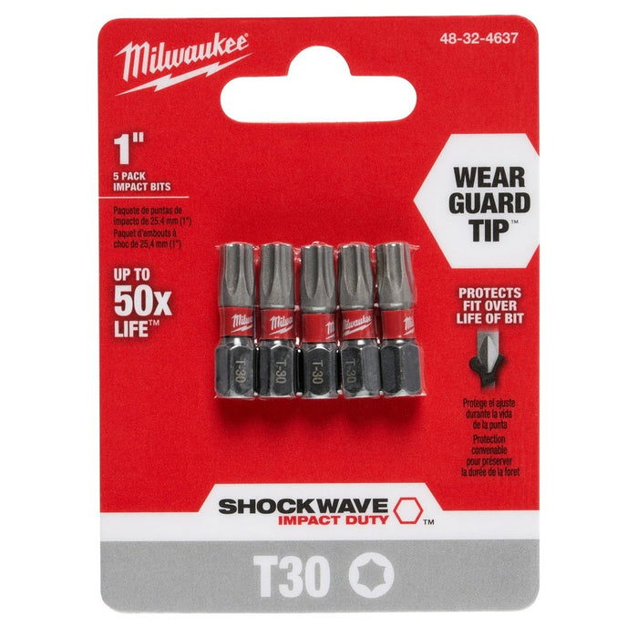 Milwaukee 48-32-4637 Shockwave 1" T30 5PK - My Tool Store