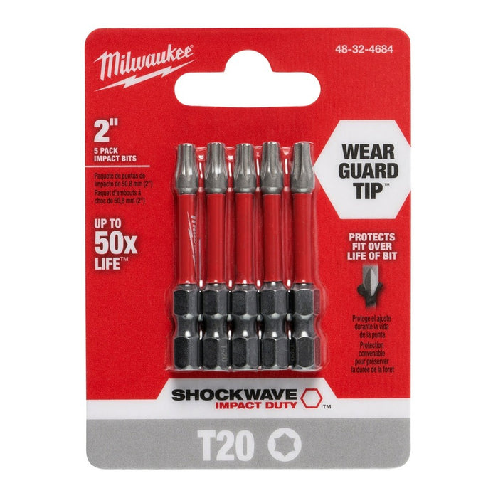 Milwaukee 48-32-4684 Shockwave 2" T20 5PK - My Tool Store