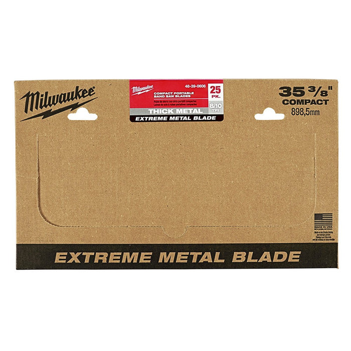 Milwaukee 48-39-0606 8/10 TPI Extreme Thick Metal Bandsaw Blades 25 Pack Compact