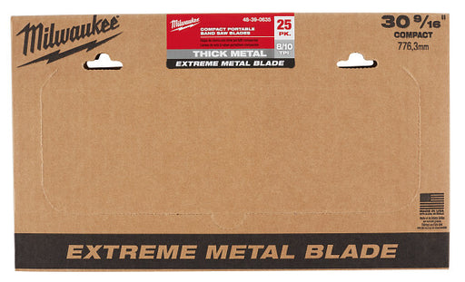 Milwaukee 48-39-0635 30-9/16 in. 8/10 TPI COMPACT EXTREME THICK METAL BAND SAW BLADE 25PK - My Tool Store