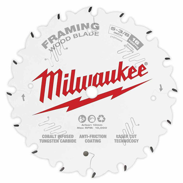 Milwaukee 48-40-0522 5-3/8" 16T Framing Circular Saw Blade