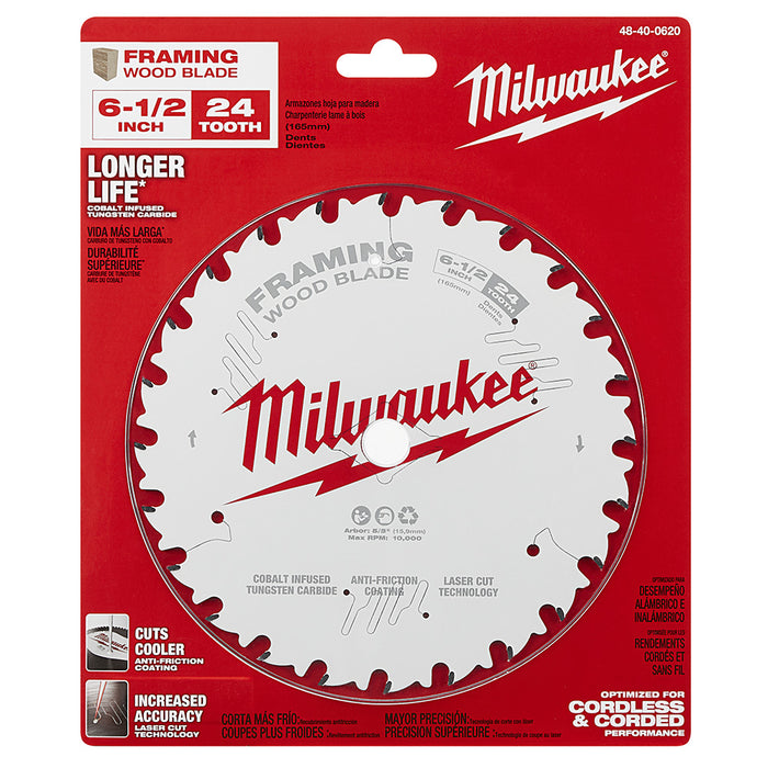 Milwaukee 48-40-0620 6-1/2" 24T Framing Circular Saw Blade - My Tool Store