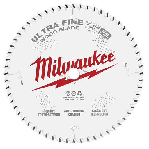 Milwaukee 48-40-0730 7-1/4" 60T Ultra Fine Finish Circular Saw Blade - My Tool Store