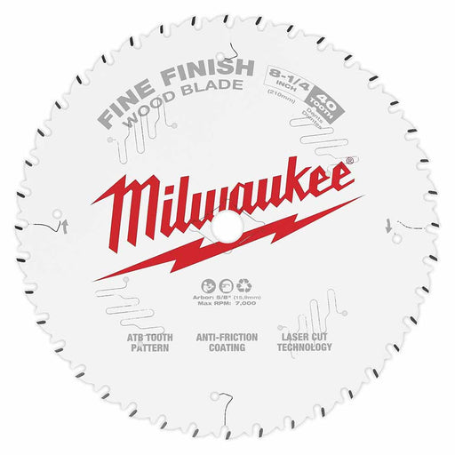 Milwaukee 48-40-0822 8-1/4" 40T Fine Finish Circular Saw Blade - My Tool Store