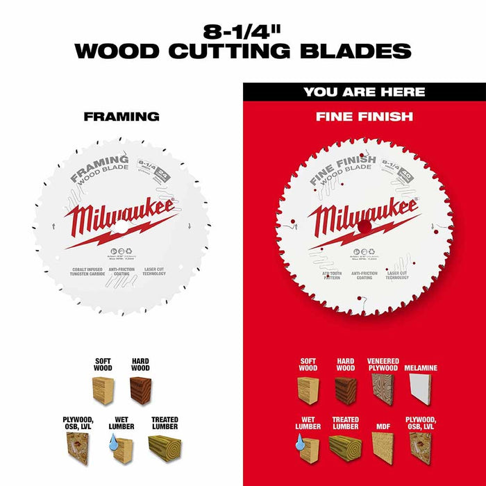 Milwaukee 48-40-0822 8-1/4" 40T Fine Finish Circular Saw Blade