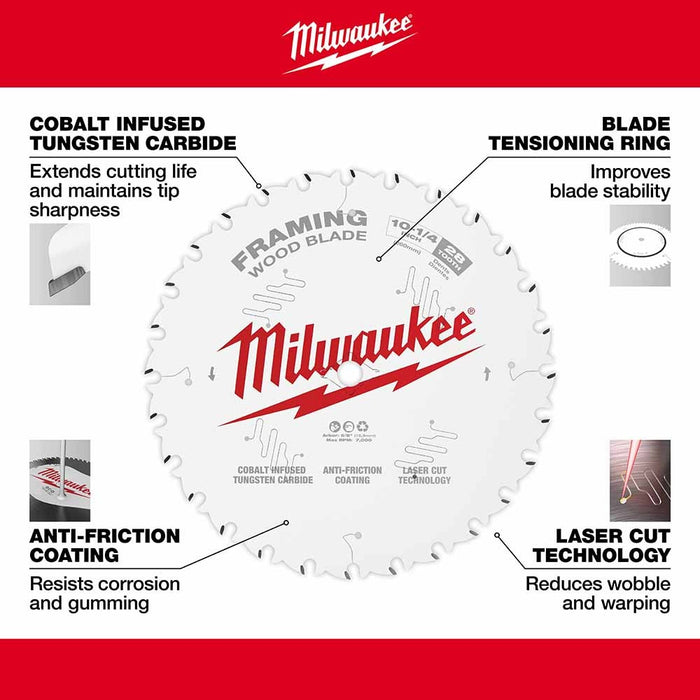 Milwaukee 48-40-1038 10-1/4" 28T Framing Circular Saw Blade - My Tool Store