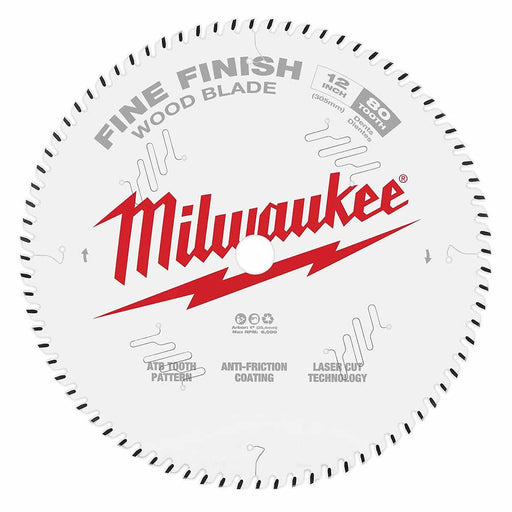 Milwaukee 48-40-1224 12" 80T Fine Finish Circular Saw Blade - My Tool Store