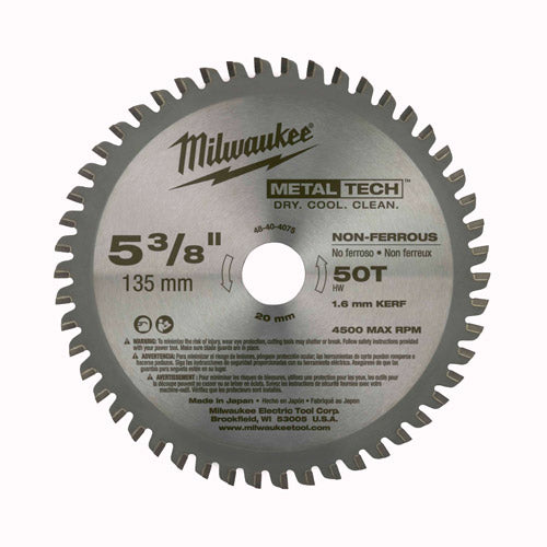 Milwaukee 48-40-4075 5-3/8” Metal Saw Blade 50 Tooth Non-Ferrous - My Tool Store