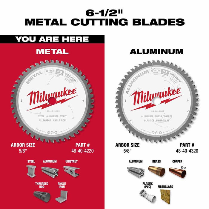 Milwaukee  48-40-4220 6-1/2" 48T METAL CSB, 5/8" - My Tool Store