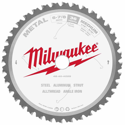 Milwaukee  48-40-4225 6-7/8" 36T METAL CSB, 20MM - My Tool Store