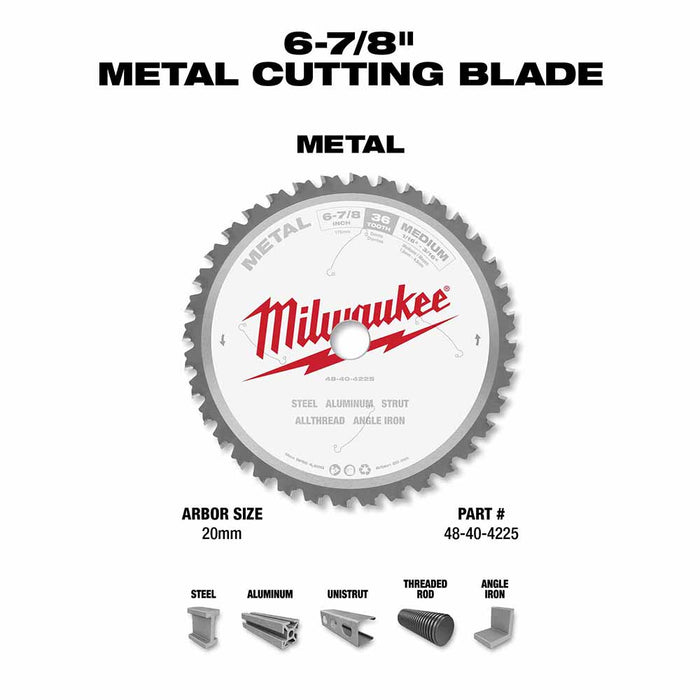 Milwaukee  48-40-4225 6-7/8" 36T METAL CSB, 20MM - My Tool Store