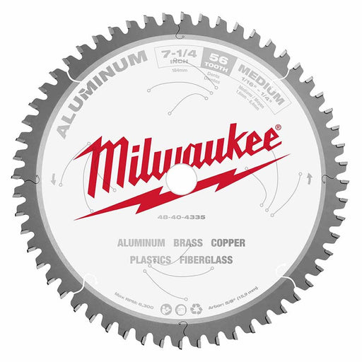 Milwaukee  48-40-4335 7-1/4" 56T ALUMINUM CSB, 5/8" - My Tool Store