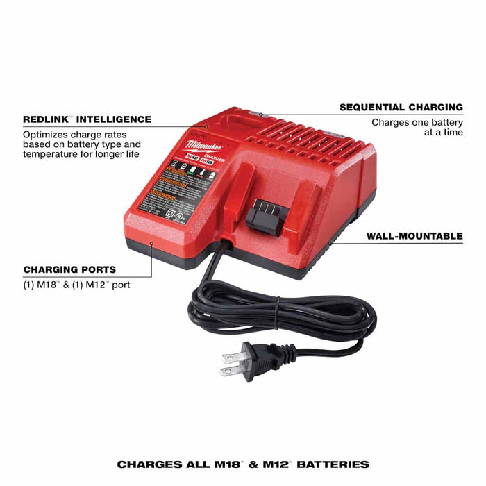 Milwaukee 48-59-1852B M18 18V Lithium-Ion Starter Kit With Two XC 5.0 Ah Battery Packs And Multi-Voltage Charger - My Tool Store