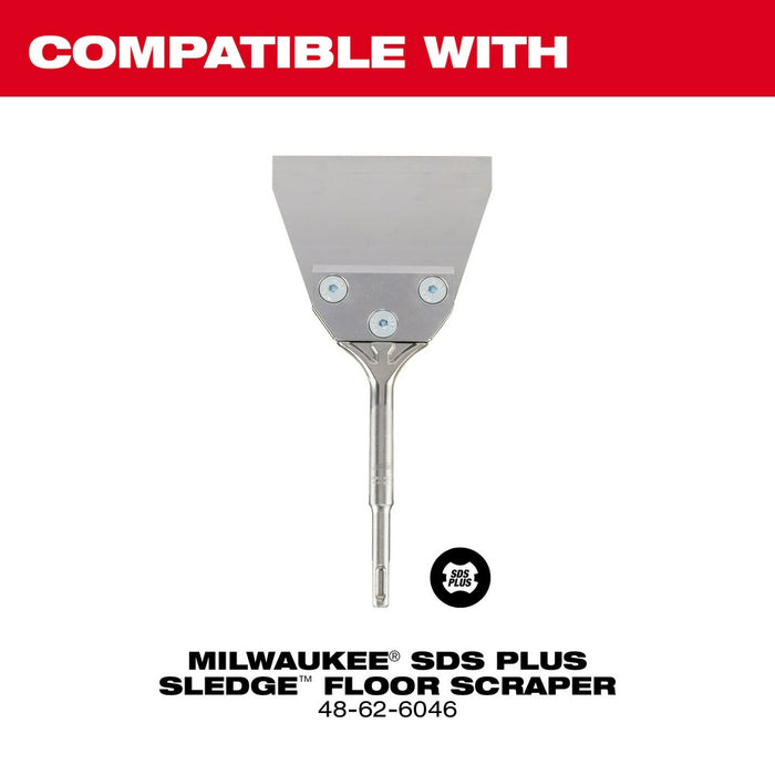 Milwaukee 48-62-1915 4" SDS Plus Floor Scraper Replacement Blade Kit w Bolts & Plate (Fits 48-62-6046)