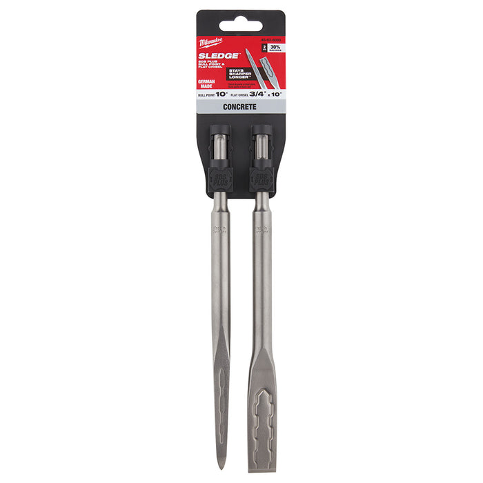 Milwaukee  48-62-6080 SDS-PLUS SLEDGE™ Bull Point & Flat Chisel 2 Pack - My Tool Store