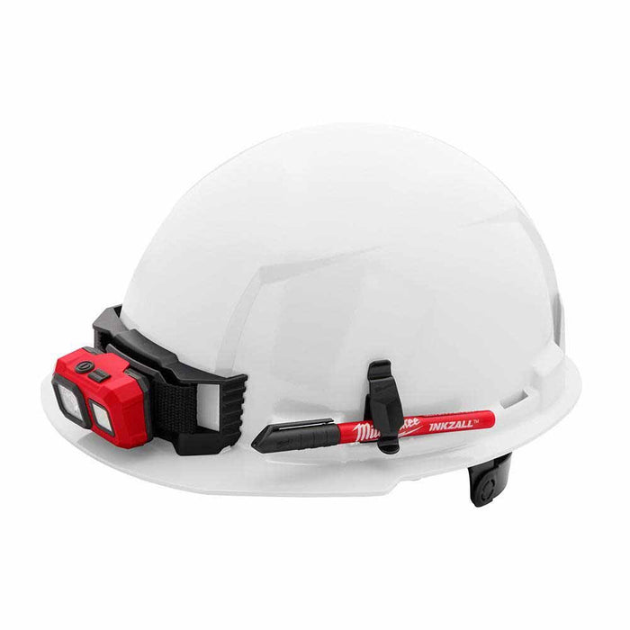 Milwaukee 48-73-1120 White Front Brim Hard Hat with 6PT Ratcheting Suspension – Type 1 Class E