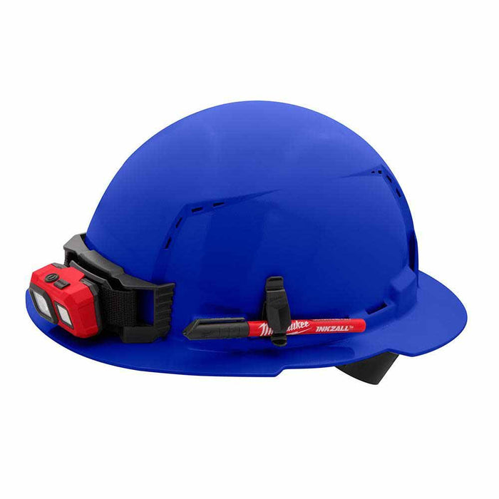 Milwaukee 48-73-1205 Blue Full Brim Vented Hard Hat with 4PT Ratcheting Suspension – Type 1 Class C