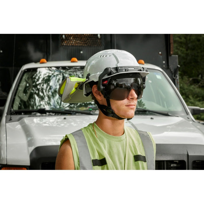 Milwaukee 48-73-1411 BOLT Eye Visor / Face Shield - Clear Dual Coat Lens with Head Lamp Mount Bracket (Compatible with Milwaukee Safety Helmets)