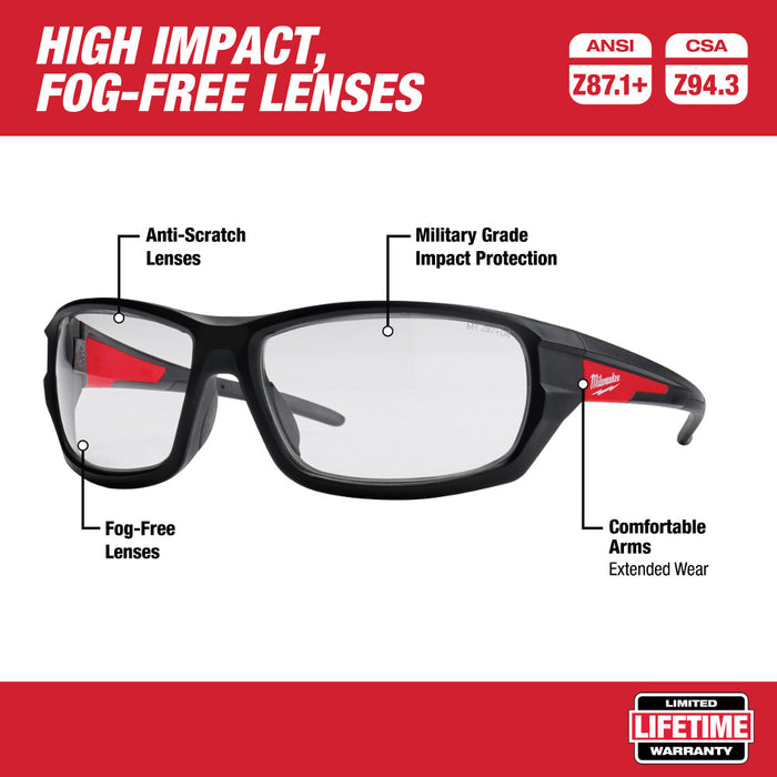 Milwaukee 48-73-2020 Clear High Performance Safety Glasses - My Tool Store