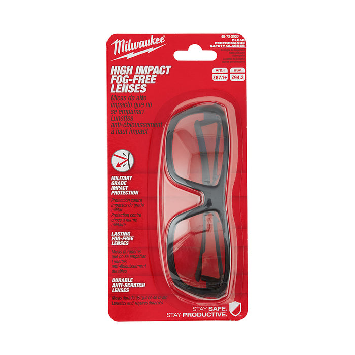 Milwaukee 48-73-2020 Clear High Performance Safety Glasses - My Tool Store