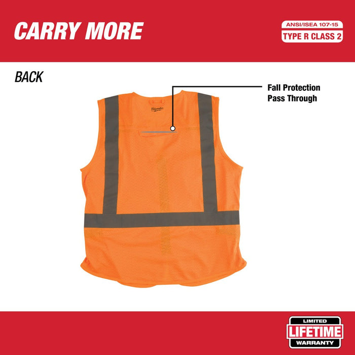 Milwaukee 48-73-5032 High Visibility Orange Safety Vest - L/XL