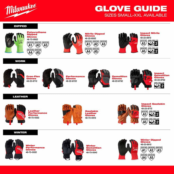 Milwaukee 48-73-8740B High Dexterity A4 Polyurethane Dipped Gloves - Small - My Tool Store