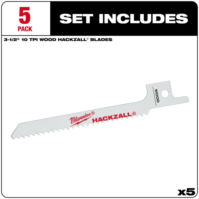 Milwaukee 49-00-5324 M12 Hackzall Blade 3.5" Metal Scroll 5-Pack - My Tool Store