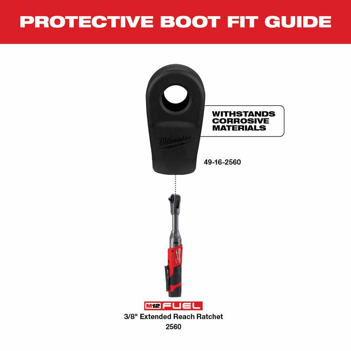 Milwaukee 49-16-2560 M12 FUEL 3/8" Extended Reach Ratchet Rubber Boot - My Tool Store