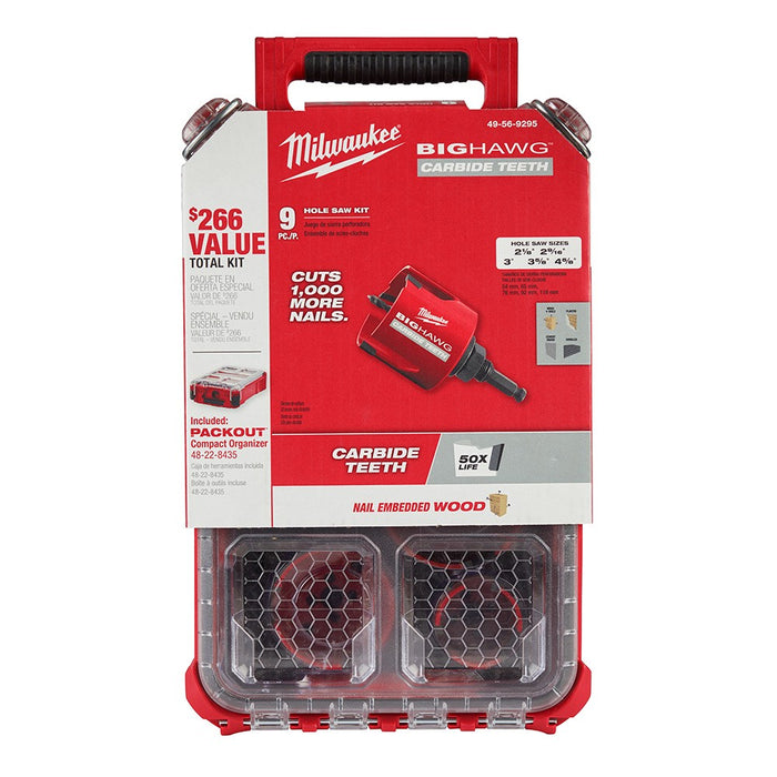 Milwaukee 49-56-9295 9 PC BIG HAWG with Carbide Teeth PACKOUT Kit - My Tool Store