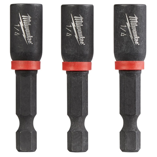 Milwaukee 49-66-4522 SHOCKWAVE 1/4 X 1-7/8 Impact Magnetic Nut Driver 3PK - My Tool Store