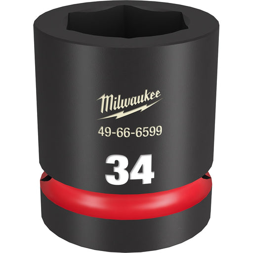 Milwaukee 49-66-6599 SHOCKWAVE Impact Duty™  1"Drive 34MM Standard 6 Point Socket - My Tool Store