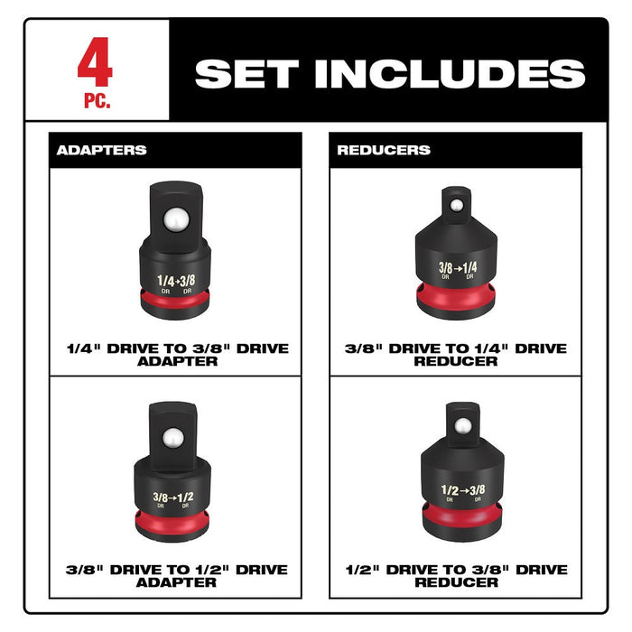 Milwaukee 49-66-6742 SHOCKWAVE Impact Duty™  1/4"-1/2"Drive  Adapter Set