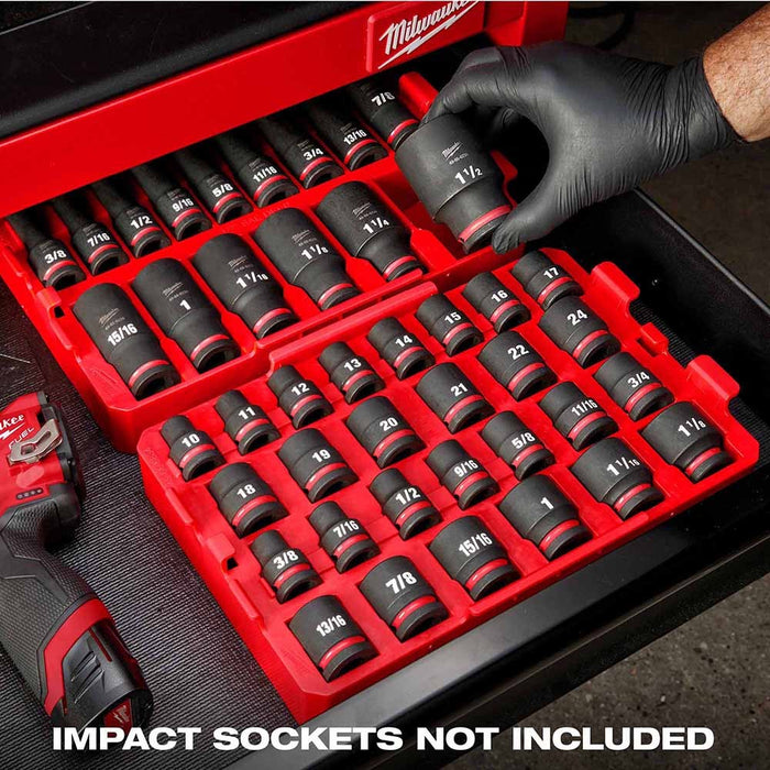 Milwaukee 49-66-6834 Shockwave Impact Duty Socket 1/2" Drive 27-Piece MM Tray Only - My Tool Store