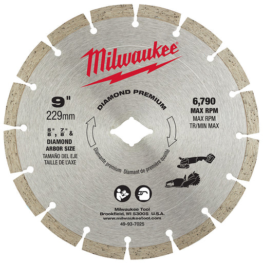 Milwaukee 49-93-7025 9" DIAMOND PREMIUM SEGMENTED BLADE - My Tool Store