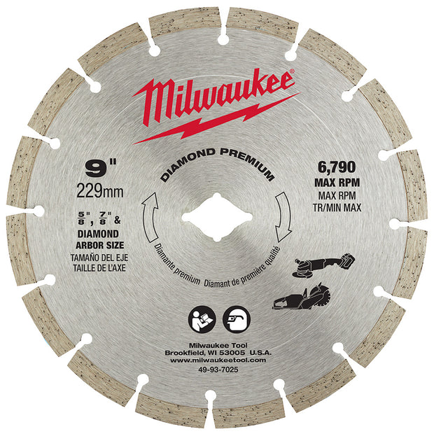 Milwaukee 49-93-7025 9" DIAMOND PREMIUM SEGMENTED BLADE