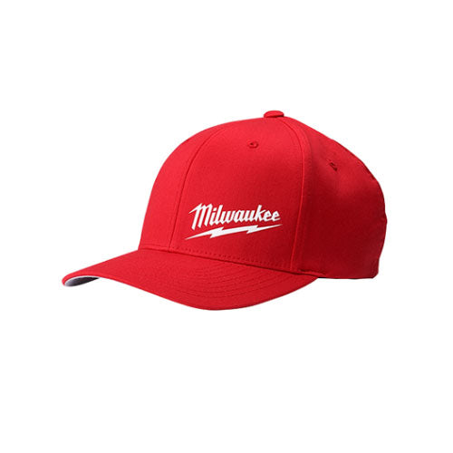 Milwaukee 504R-LXL FLEXFIT Fittted Hat - Red, L-XL - My Tool Store