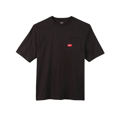 Milwaukee 601B-2X Heavy Duty Pocket T-Shirt (601), Short Sleeve, Black, 2X