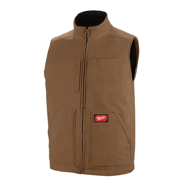 Milwaukee 801BR-M Heavy Duty Sherpa-Lined Vest - Brown M