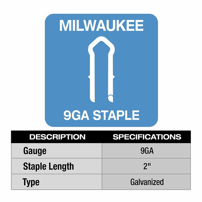 Milwaukee MPU2-960 2" 9 Gauge Galvanized Staples - My Tool Store