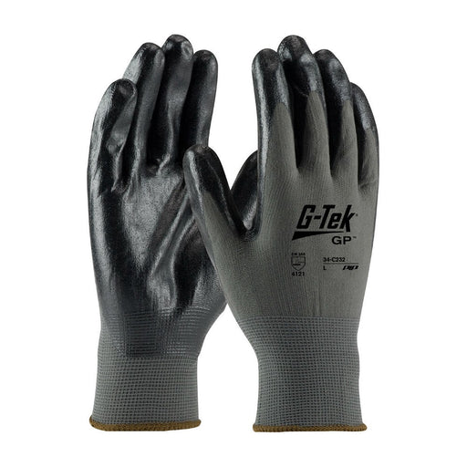 PIP Industrial Products 34-C232/L G-Tek VP Nitrile Work Gloves, Nylon Liner, Large - My Tool Store